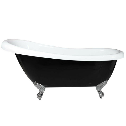 Clawfoot Bath Kit Black 1570mm   with Chrome Feet