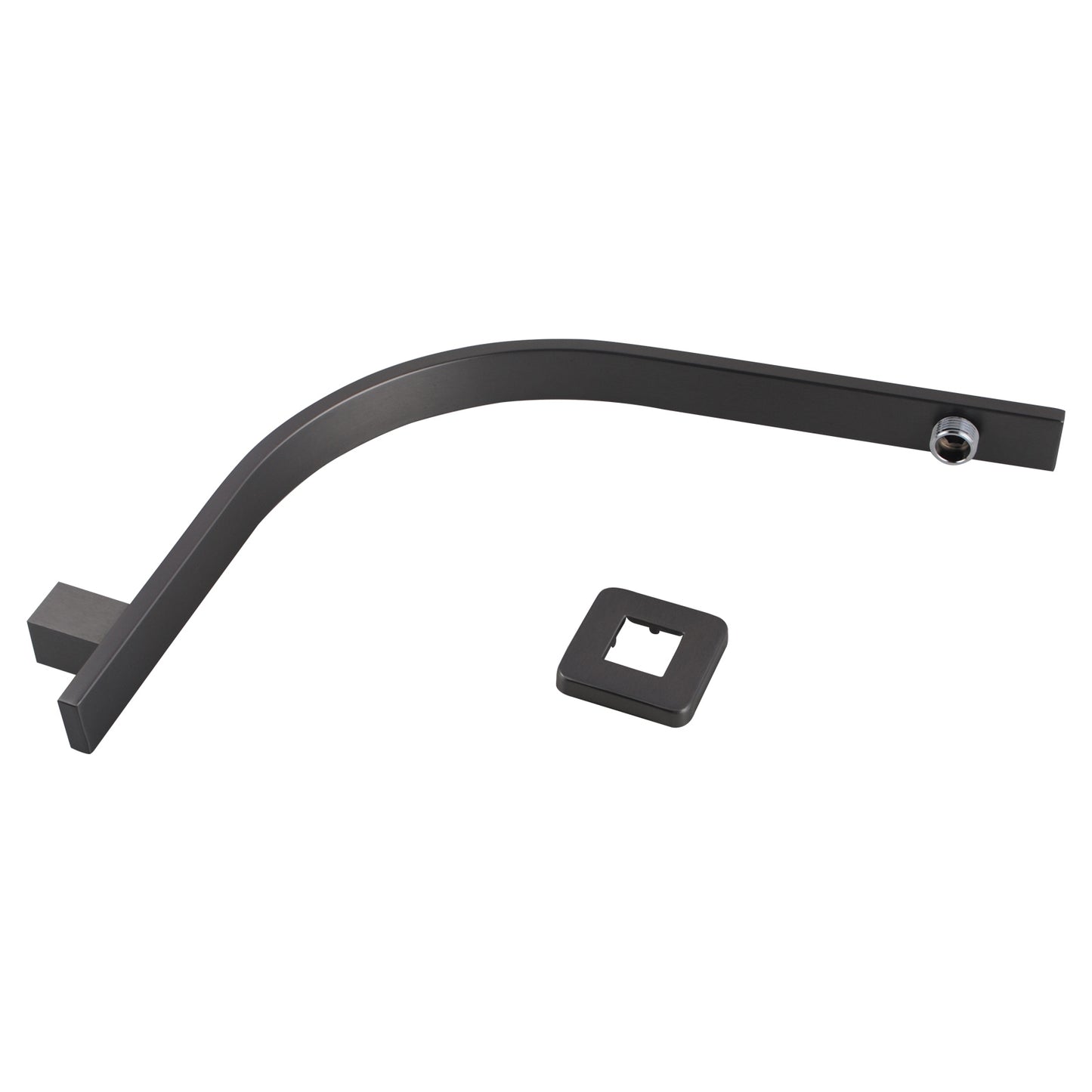 Square Gun Metal Grey Gooseneck Wall Mounted Shower Arm