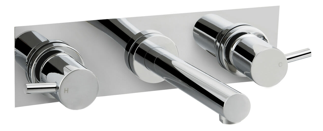 Bath Set With Plate - Chrome