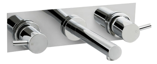 Bath Set With Plate - Chrome