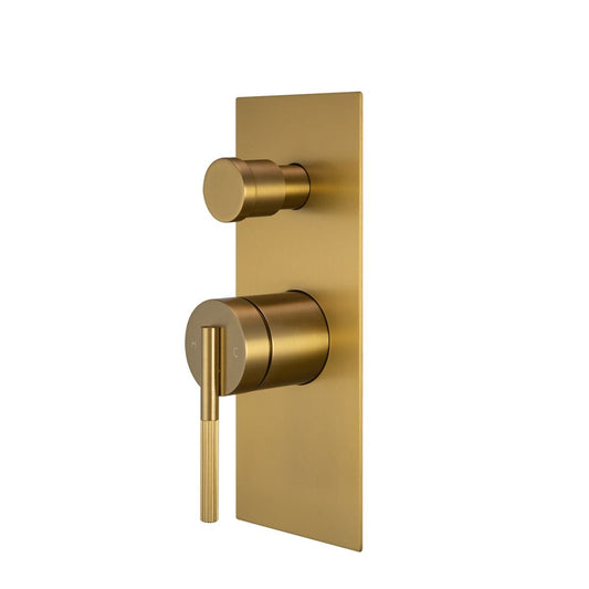 CADDENCE Brushed Brass Wall Mixer with Diverter