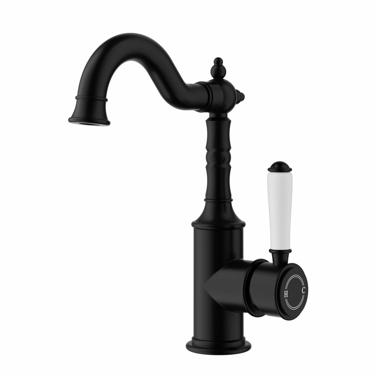Clasico  Basin Mixer Ceramic handle in Matt Black
