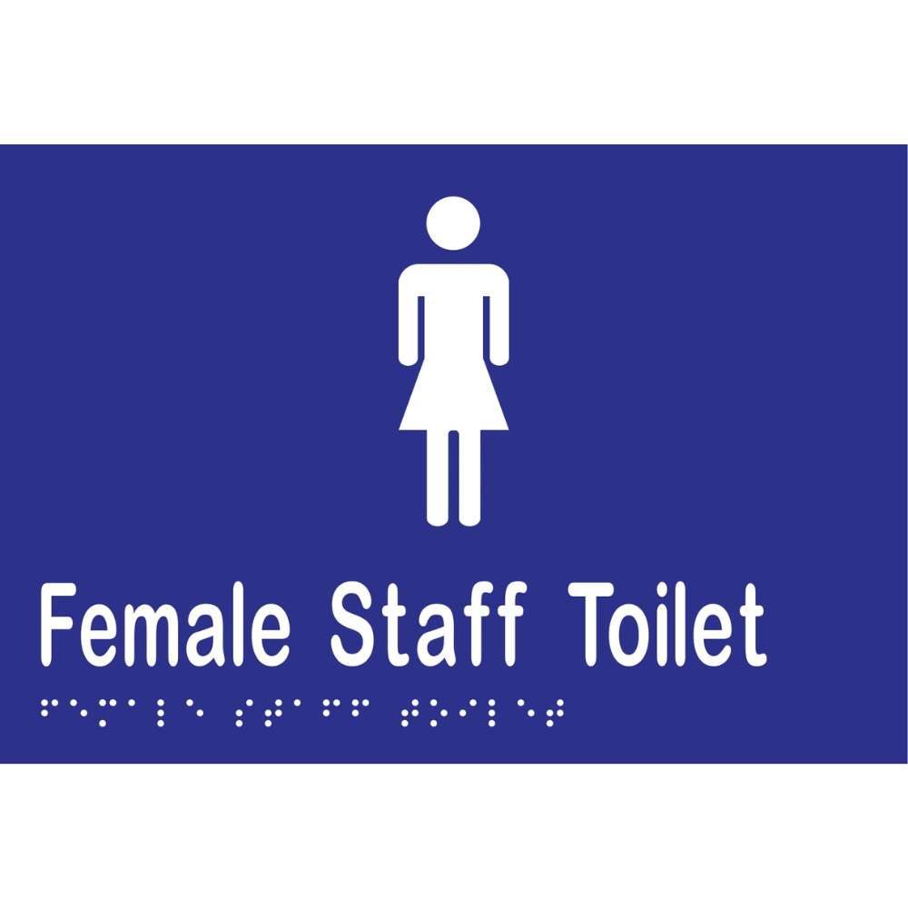 Female Staff Tlt Braille Sign -Vinyl - Blue with White Infill