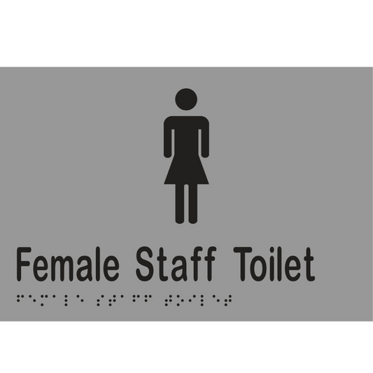 Female Staff Tlt Braille Sign - Vinyl - Silver with Black Infill