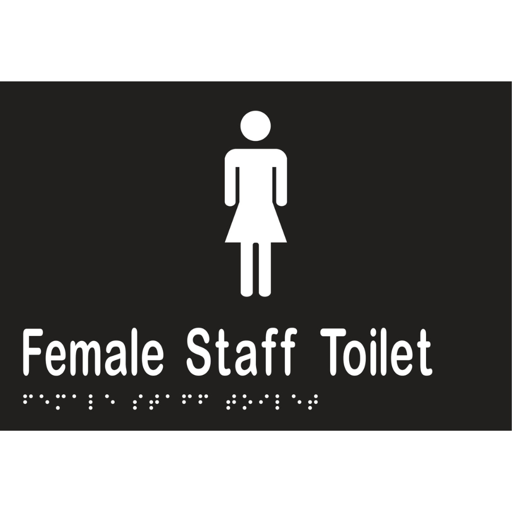 Female Staff Tlt Braille Sign - Vinyl - Black with White Infill
