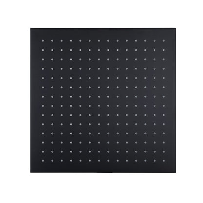 Square Black Brass Shower Head 300mm