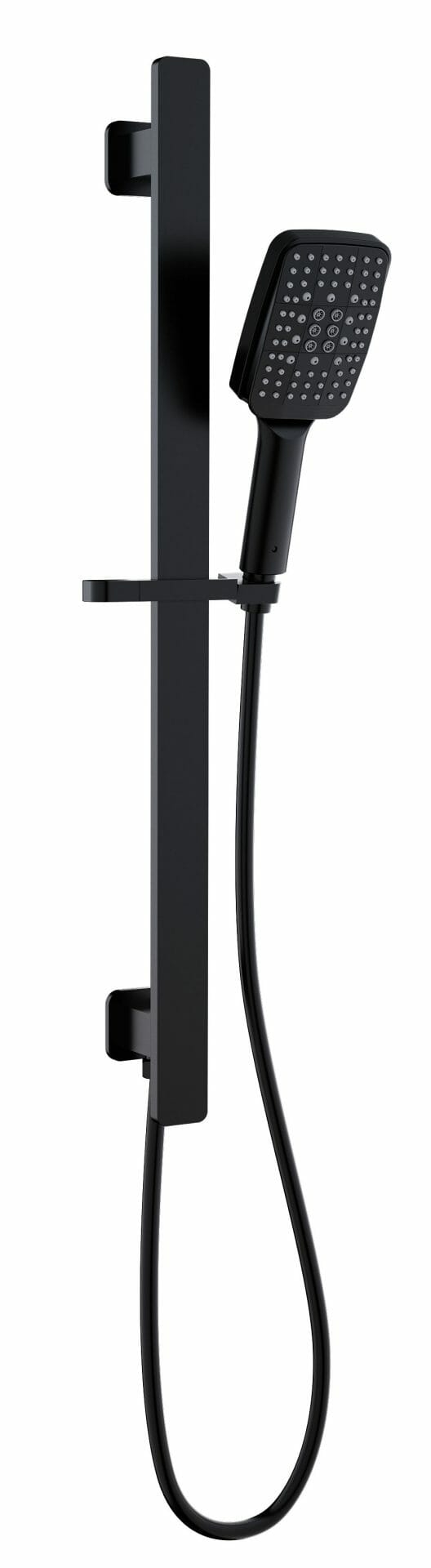 Sliding Shower Rail with Integrated Water Inlet - Matt Black