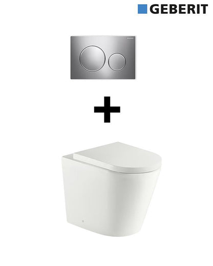 KIT - Fino WhisperFlush Matte White Floor Pan with thick seat, Inwall Cistern & ABS Button - ADD FREE 115.883.16.1, 115.882.KH.1, 115.882.JQ.1 OR 115.882.01.1
