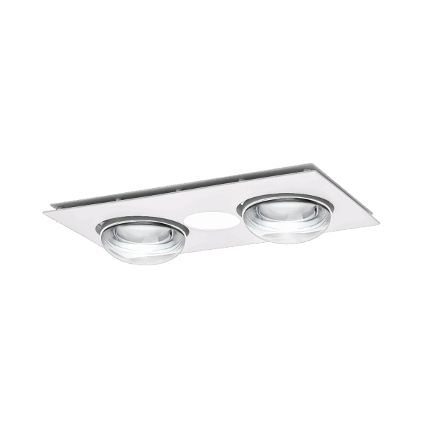 Forme 2 Heat 3 in 1 Bathroom Heater Exhaust Fan & 10w Tricolour LED Downlight - White