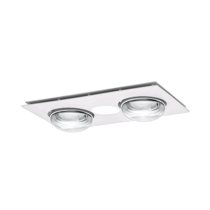 Forme 2 Heat 3 in 1 Bathroom Heater Exhaust Fan & 10w Tricolour LED Downlight - White