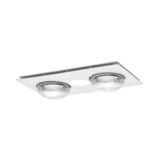 Forme 2 Heat 3 in 1 Bathroom Heater Exhaust Fan & 10w Tricolour LED Downlight - White