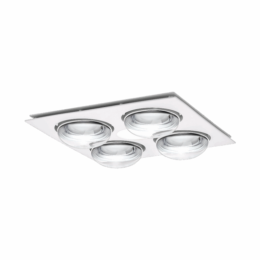 Forme 4 Heat 3 in 1 Bathroom Heater Exhaust Fan & 10w Tricolour LED Downlight - White
