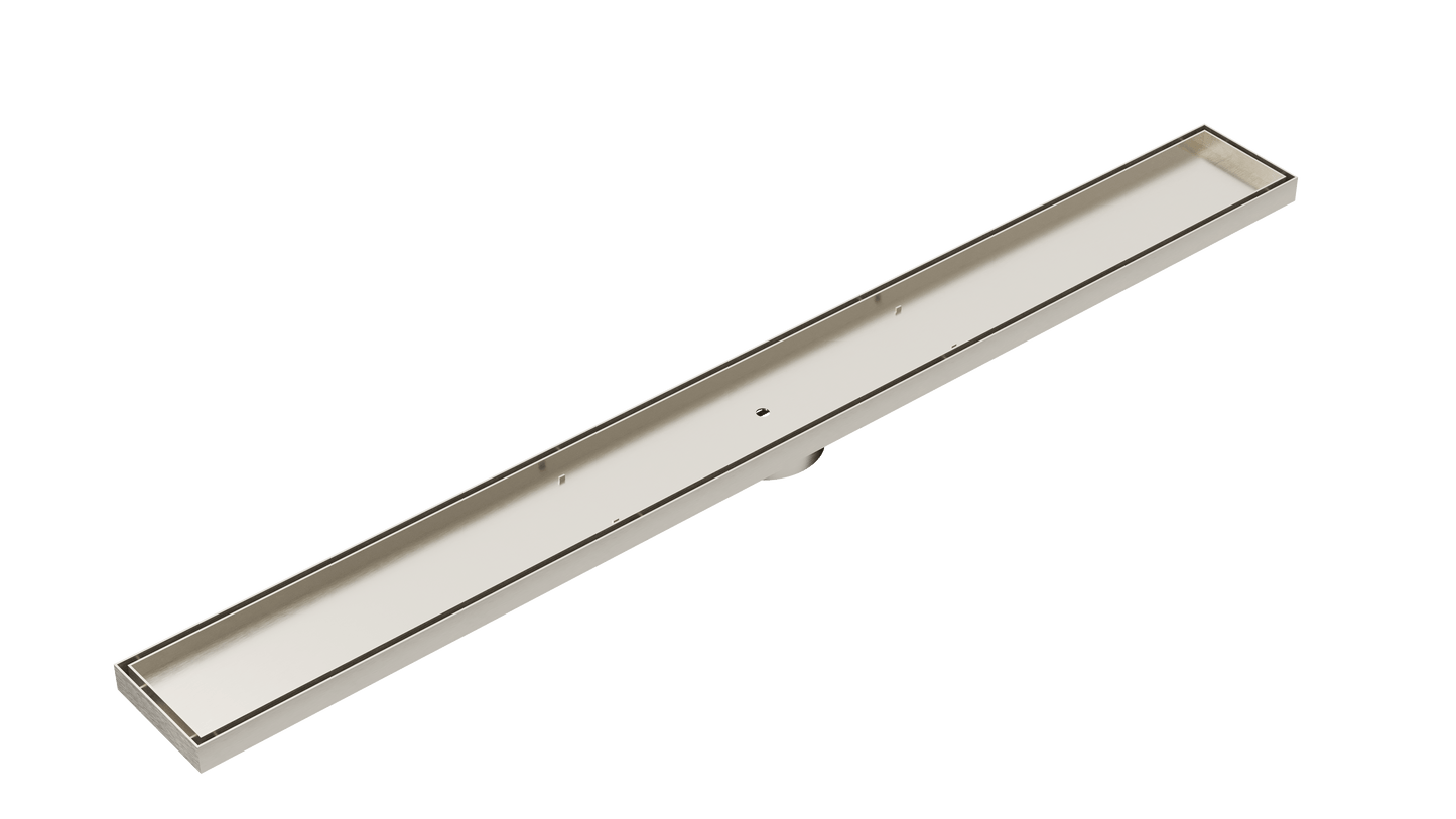 Ezyflow 1000mm Tile Insert Linear Waste DN89 - Brushed Nickel