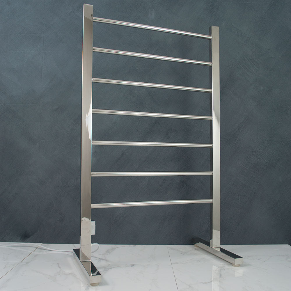 Radiant Polished 600 x 1000mm Free Standing HEATED Towel Rail