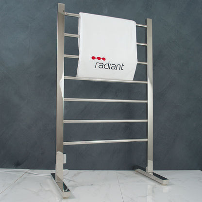 Radiant Polished 600 x 1000mm Free Standing HEATED Towel Rail