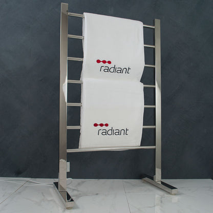 Radiant Polished 600 x 1000mm Free Standing HEATED Towel Rail