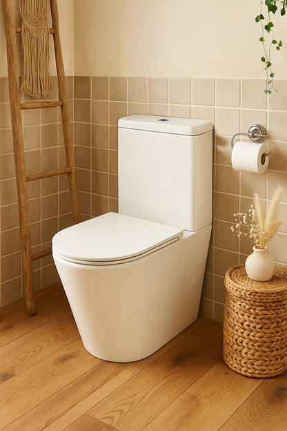 KIT-Fino WhisperFlush Close Coupled Back to Wall Geberit Toilet Suite with Thin Seat- Matte White