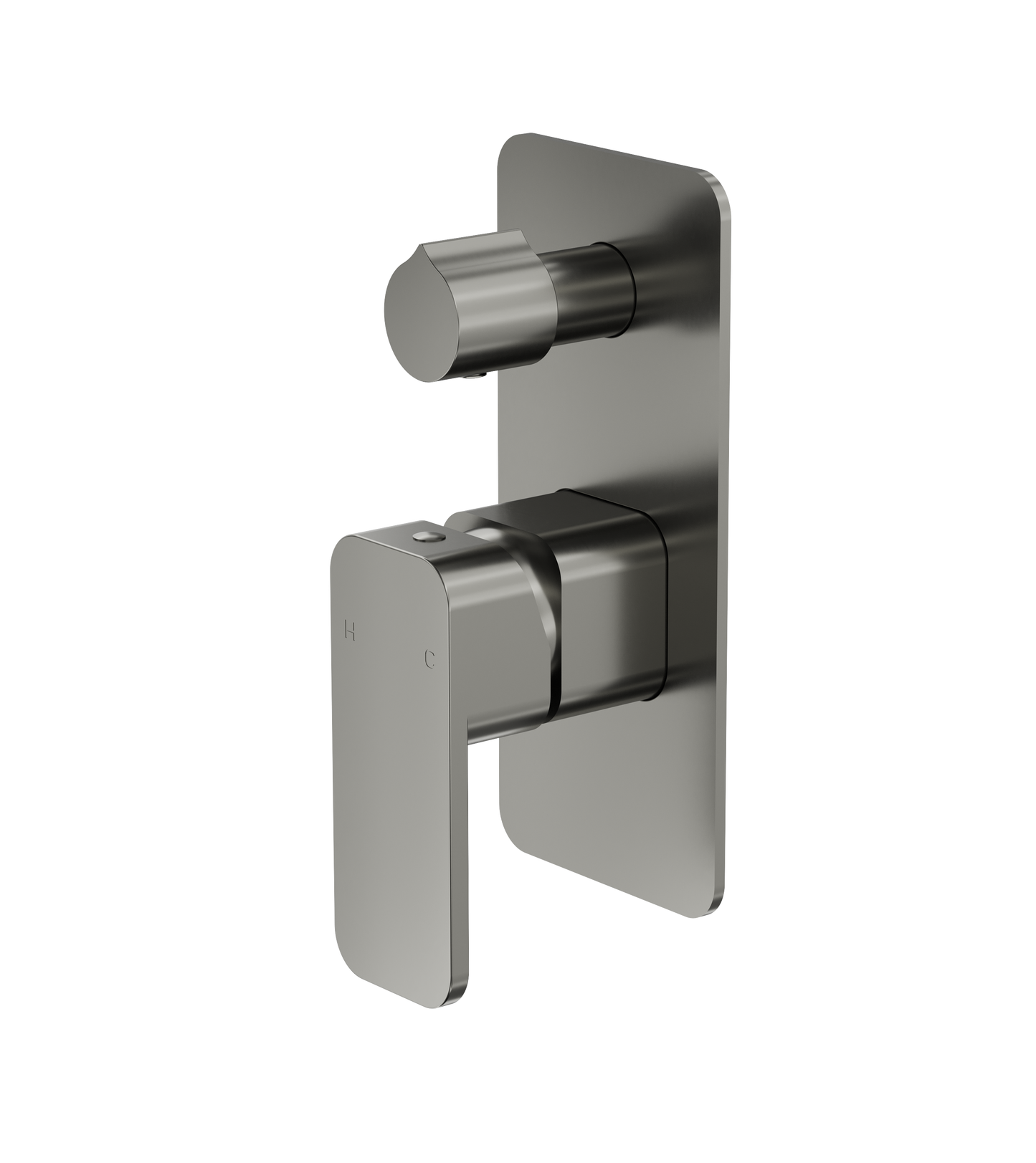 Zia 1-Plate Wall Mixer with Divertor Trim Kit - Gunmetal