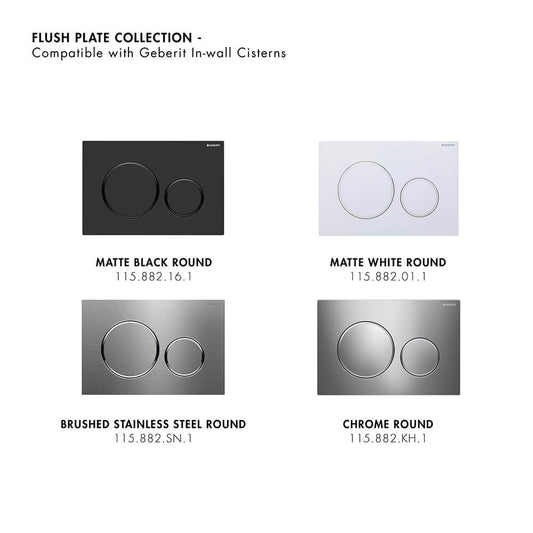 KIT - Fino WhisperFlush Gloss White Floor Pan with thick seat, Inwall Cistern & Brushed Brass Button