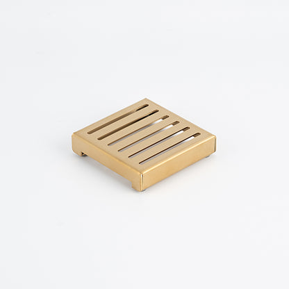 Radiant Slotted Square Shower Grate - 100 mm LID ONLY - Brushed Gold