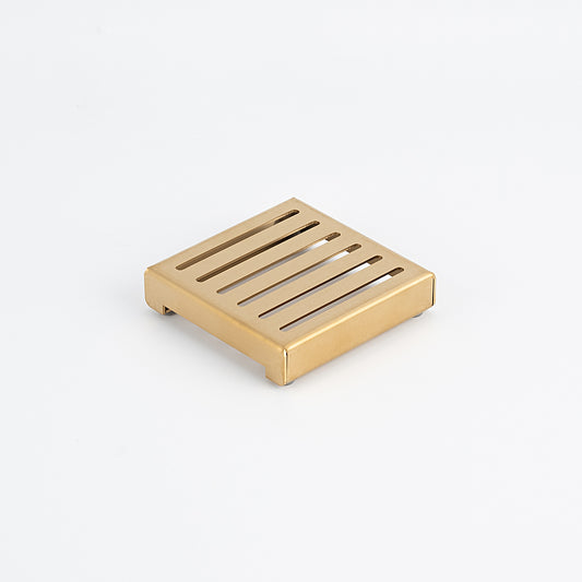 Radiant Slotted Square Shower Grate - 100 mm LID ONLY - Brushed Gold