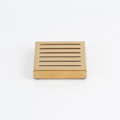 Radiant Slotted Square Shower Grate - 100 mm LID ONLY - Brushed Gold