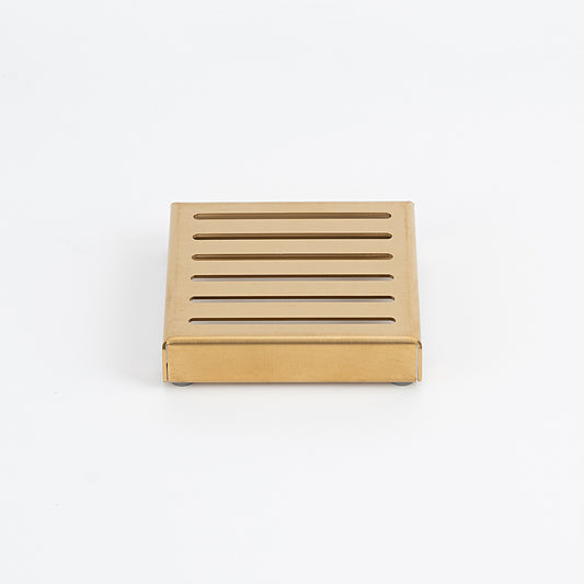 Radiant Slotted Square Shower Grate - 100 mm LID ONLY - Brushed Gold