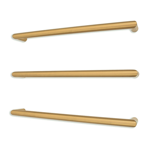 Radiant Brushed Gold 650mm Round Single Bar Towel Rail