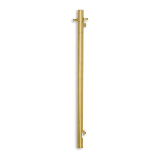 Radiant Brushed Gold Vertical 950mm Round NON-HEATED Single Bar Towel Rail