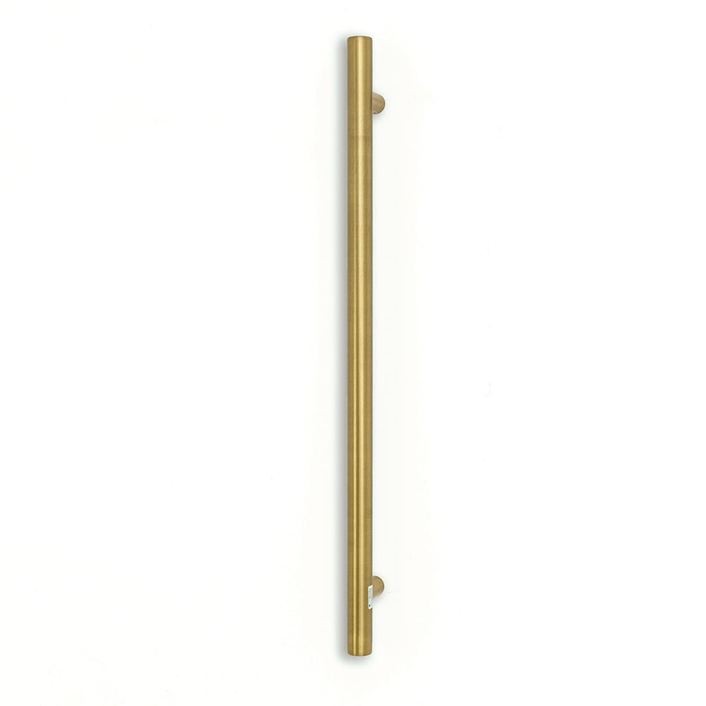 Radiant Brushed Gold Vertical 950mm Round NON-HEATED Single Bar Towel Rail