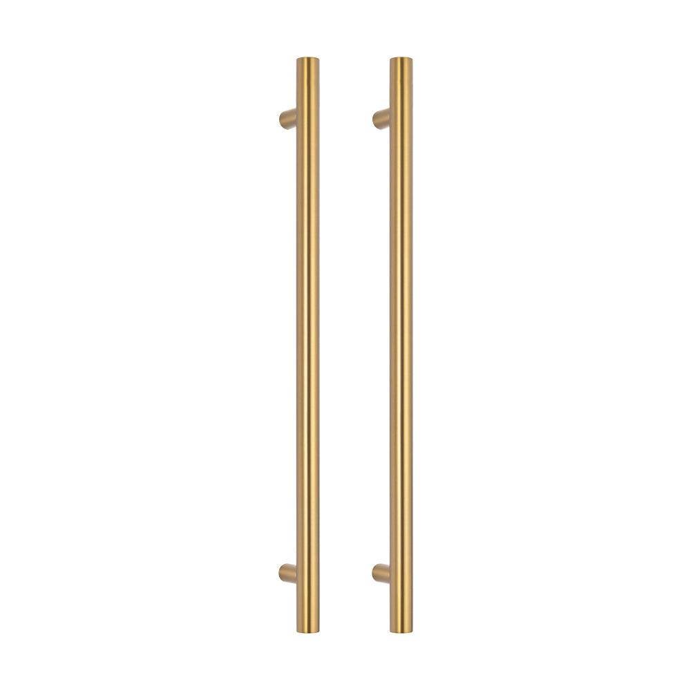 Radiant Vertical Single HEATED Towel Rail 40 x 950mm Brushed Gold