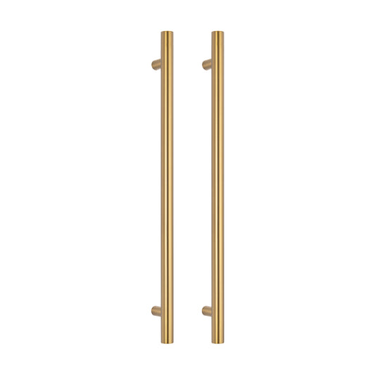 Radiant Vertical Single HEATED Towel Rail 40 x 950mm Brushed Gold
