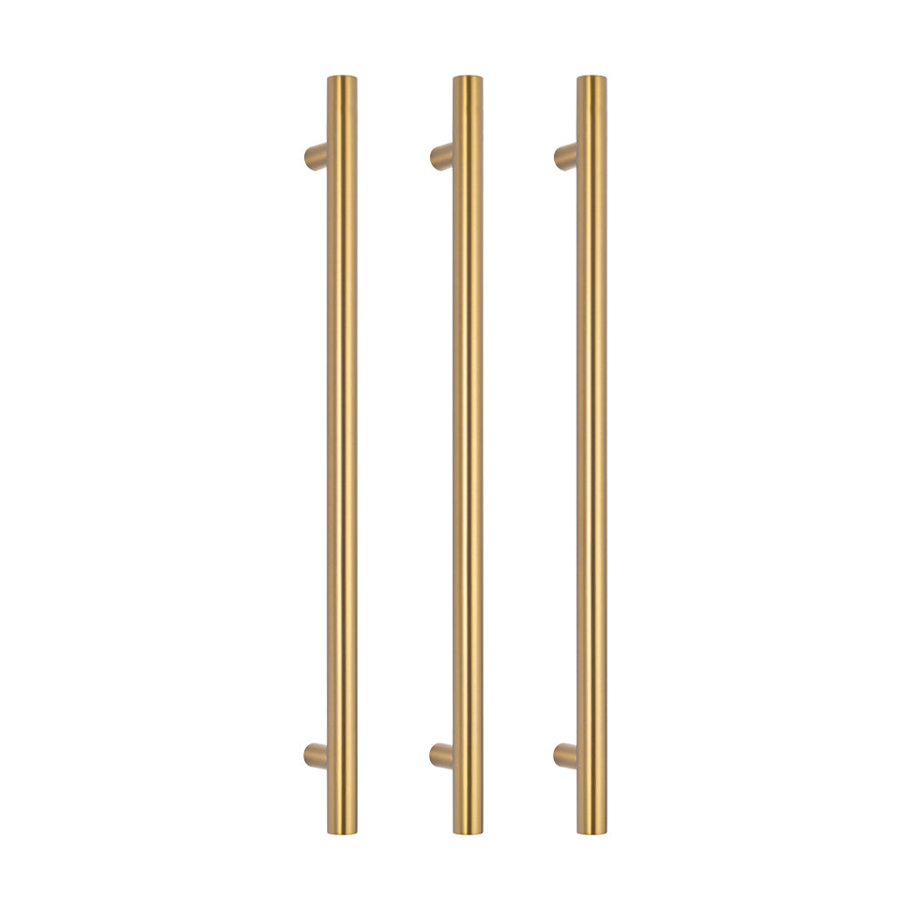 Radiant Vertical Single HEATED Towel Rail 40 x 950mm Brushed Gold