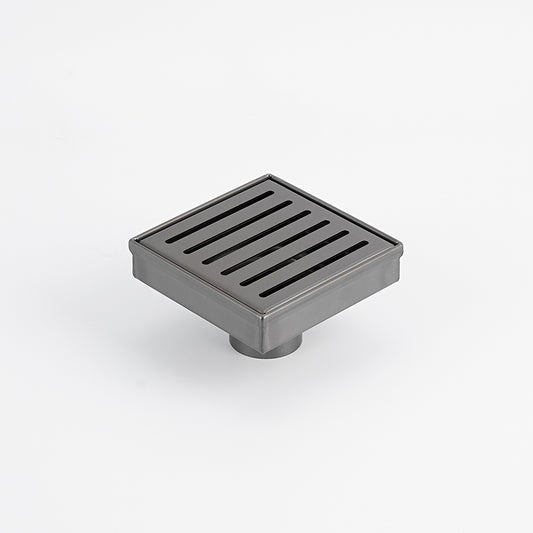 Radiant Slotted Square Shower Grate - 100 mm + 74mm outlet - Gunmetal Grey