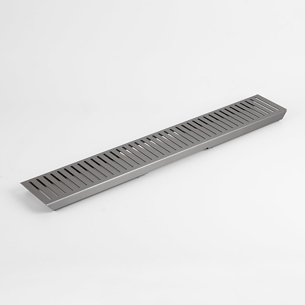 Radiant Slotted Linear Shower Grate - 600 mm length LID ONLY - Gunmetal Grey