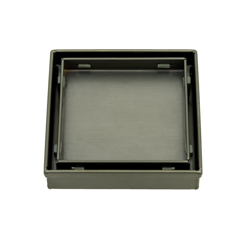 Radiant Tile Insert Square Shower Grate - 100 mm + 38mm outlet - Gunmetal Grey