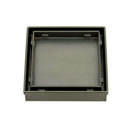 Radiant Tile Insert Square Shower Grate - 100 mm + 38mm outlet - Gunmetal Grey