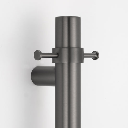 Radiant Vertical Towel Rail Hook for Vertical HEATED Bar Gunmetal