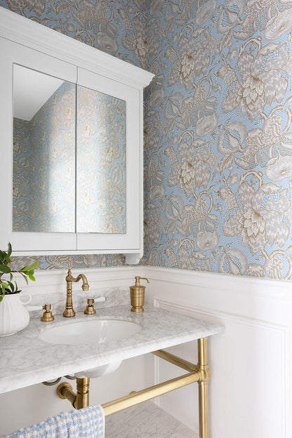Mayer Brushed Brass Basin Stand With 90x55 Marble Top - 1TH