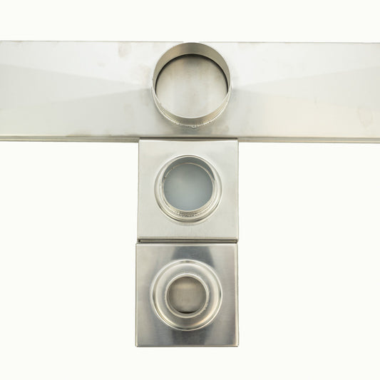 Radiant Tile Insert Square Shower Grate - 150 mm + 38mm outlet - Brushed Satin