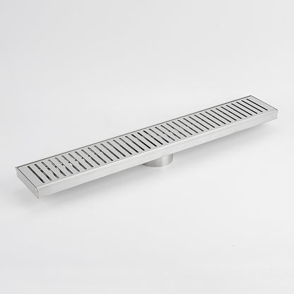 Radiant Slotted Linear Shower Grate - 900 mm length + 38mm outlet - Brushed Satin