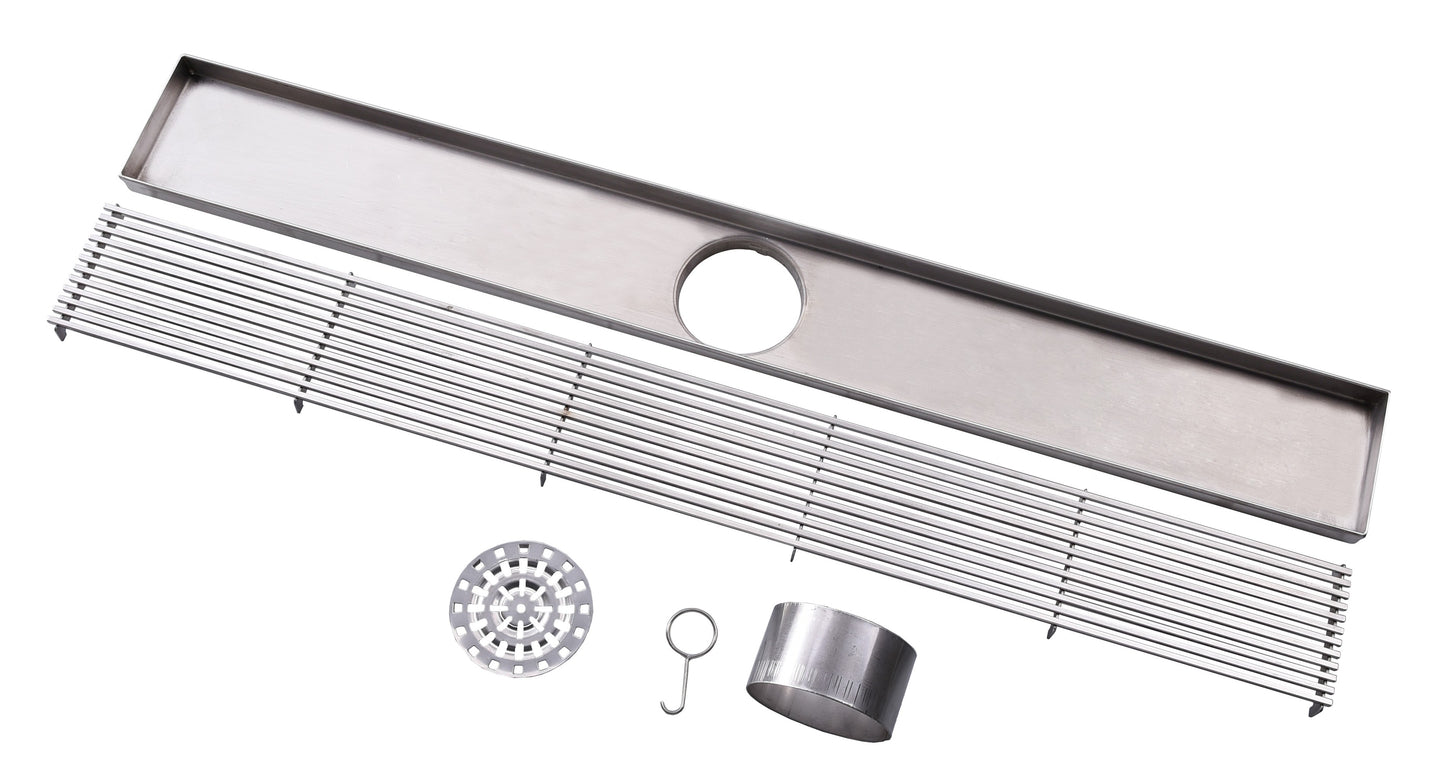 1200mm Stainless Steel/Chrome Grill Floor Waste - Center Cut