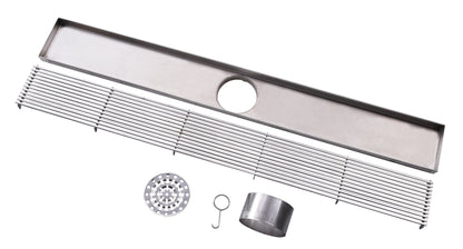 1200mm Stainless Steel/Chrome Grill Floor Waste - Center Cut