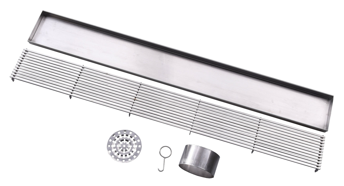 1800mm DIY Stainless Steel/Chrome Grill Floor Waste - No Cut