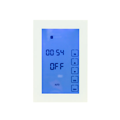 Radiant Glass Fronted touch screen WIFI timer vertical mounted - White