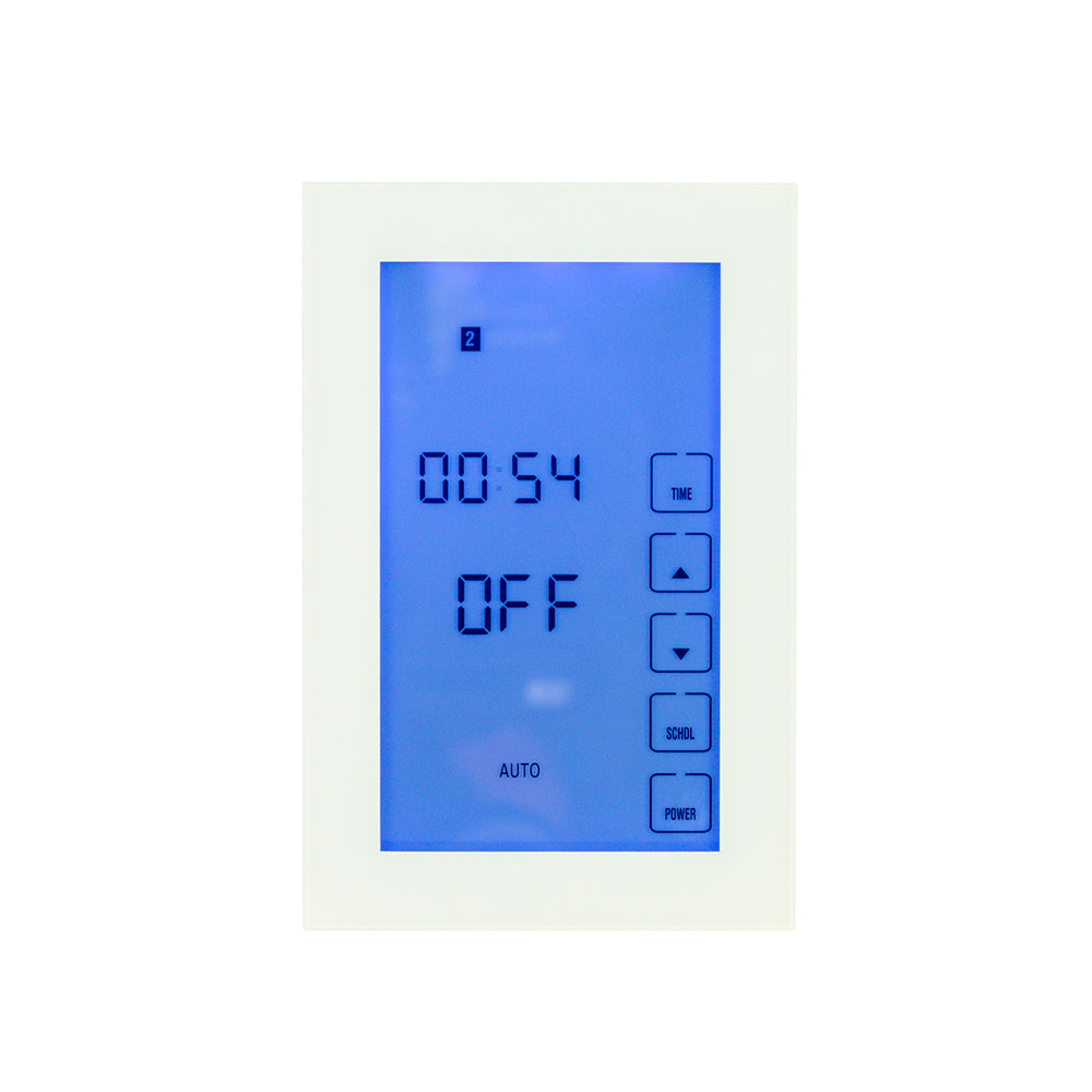 Radiant Glass Fronted Touch screen countdown timer vertical mounted - White
