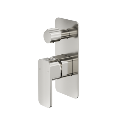 Zia 1-Plate Wall Mixer with Divertor Trim Kit - Brushed Nickel
