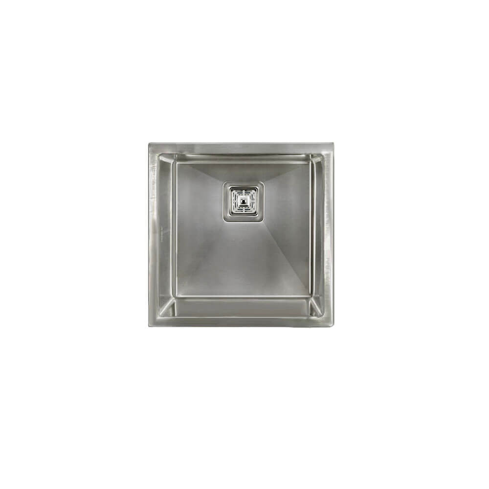 Vanté Single Square Bowl Kitchen Sink - R10 Corner - SS 304 Stainless Steel - 450mm - Brushed Finish