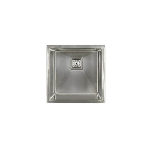 Vanté Single Square Bowl Kitchen Sink - R10 Corner - SS 304 Stainless Steel - 450mm - Brushed Finish