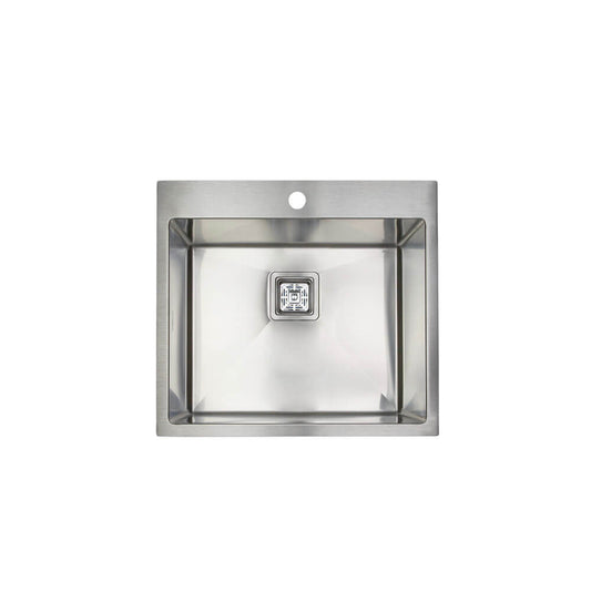 Vanté Single Bowl DEEP Kitchen Sink - R10 Corner - SS 304 Stainless Steel - 550mm - Brushed Finish